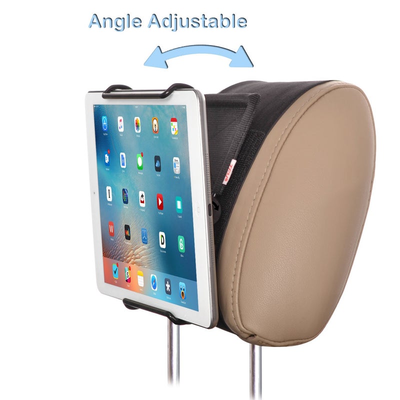TFY Universal Car Headrest Mount Holder with Angle- Adjustable Holding Clamp for 6-12.9 Inch Tablets - Image 3